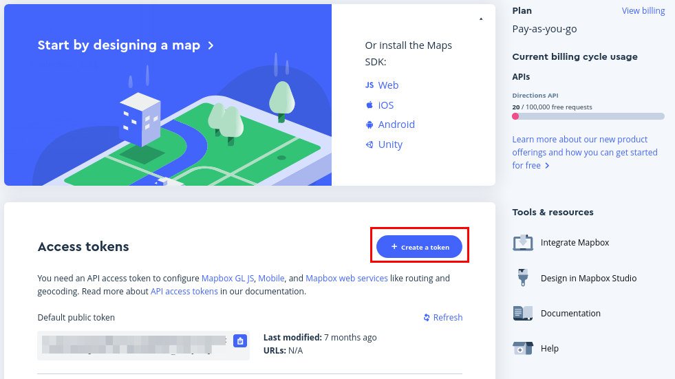 MapBox token